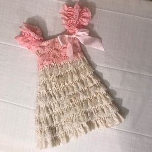 Kirei Sui Cap Sleeves Lace Ruffle dress